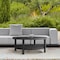 Armen Living Grand Black Aluminum Outdoor Round Conversation Table with Wicker Shelf 840254332744 - alternate 8
